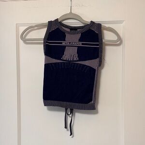 Urban Outfitters Navy and Light Pink Knit Crop Tank